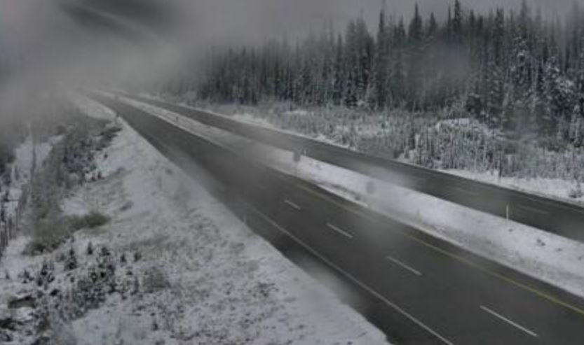 <who>Photo Credit: DriveBC</who>The Pennask Summit as of 7:10 a.m. today.