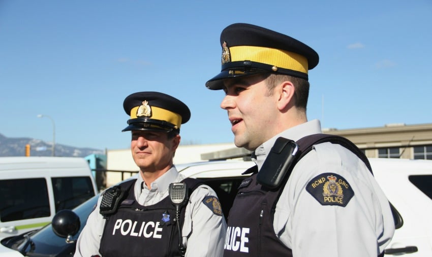 From L to R: Traffic Investigator Cst. Steve Holmes and Jesse O'Donaghey.