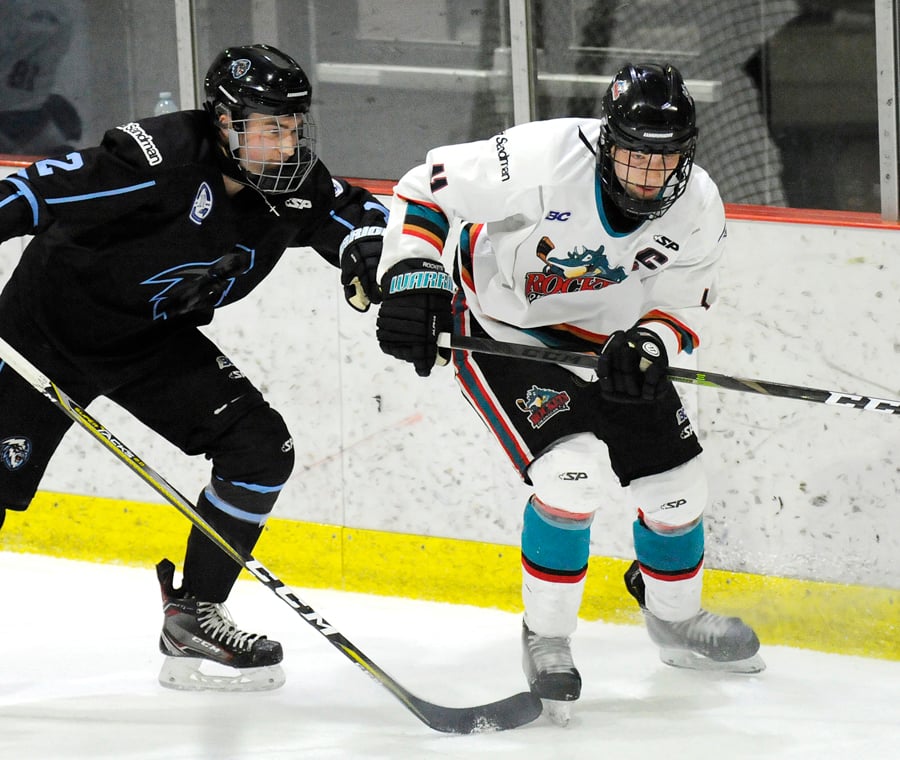 Dylan Wightman, captain of the Rockets, is tied for the league lead with 33 points (14 goals, 19 assists).
