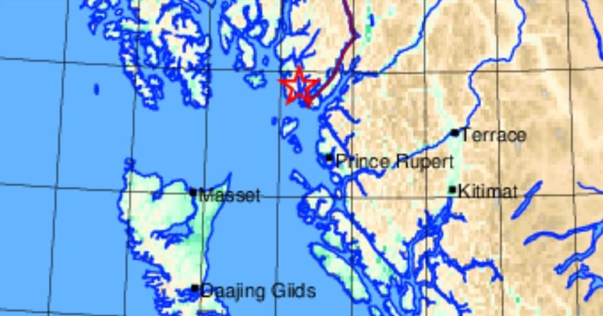 Magnitude-4.2 earthquake detected on coast near Prince Rupert