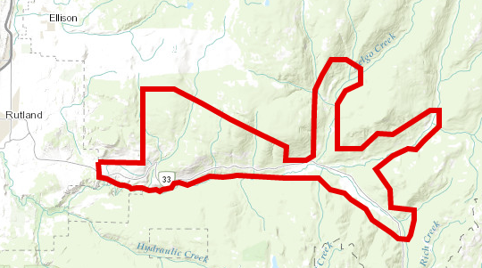 </who> An evacuation order is in effect for the outlined area.