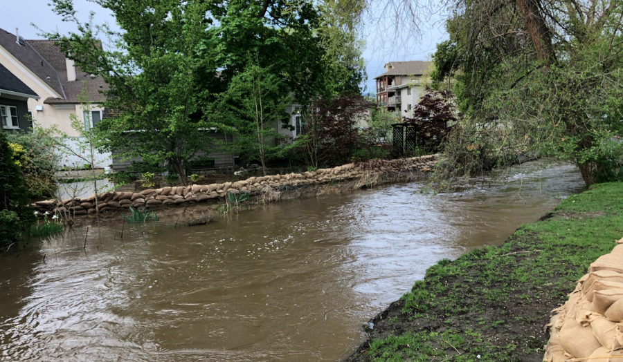 <who>Photo credit: KelownaNow</who>Mill Creek at the Buckland Avenue on May 10, 2018.