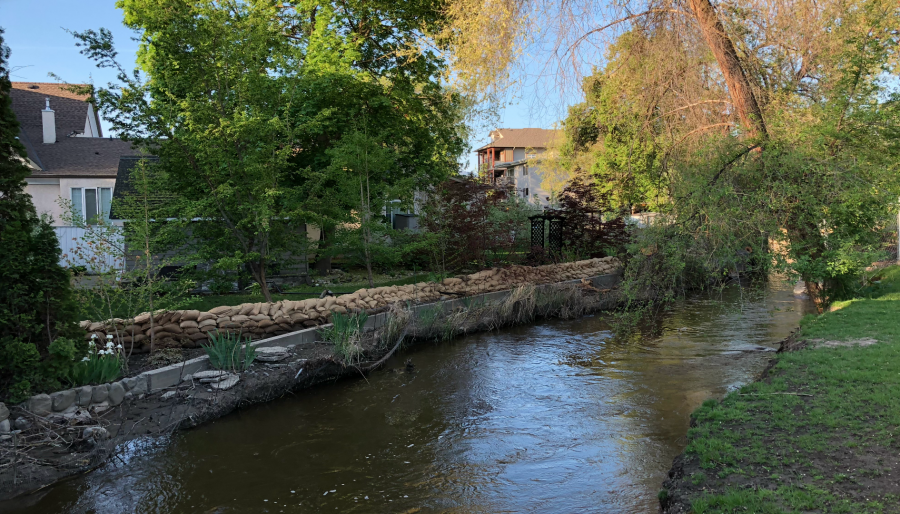 <who>Photo Credit: KelownaNow</who> Mill Creek at the Buckland Avenue on May 14, 2018.