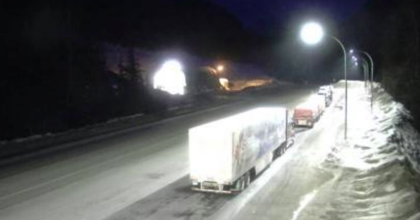 Looking east of the incident early this morning.