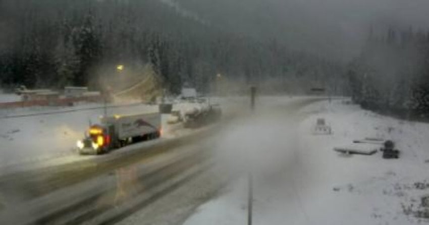 </who> 	 Rogers Pass Hwy 1, near Parks Headquarters at Glacier National Park, 72 km east of Revelstoke, looking east. (elevation: 1330 metres)