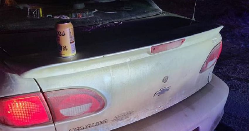 Impaired BC driver busted after forgetting about beer can on trunk