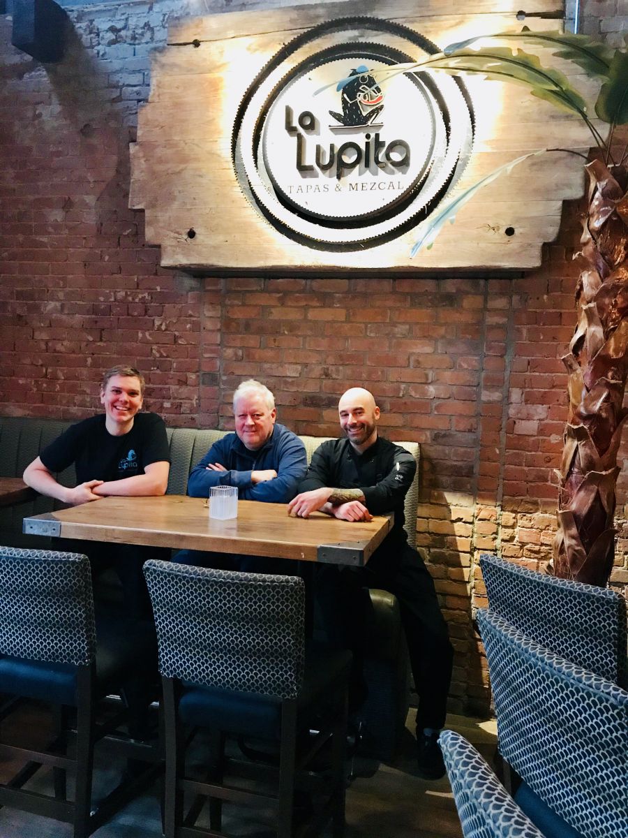 <who>Photo Credit: Contributed</who>La Lupita Tapas & Mezcal - (L to R) Hayden Byrne (bar manager), Steve Stinson (owner), Chef Darren Kashin