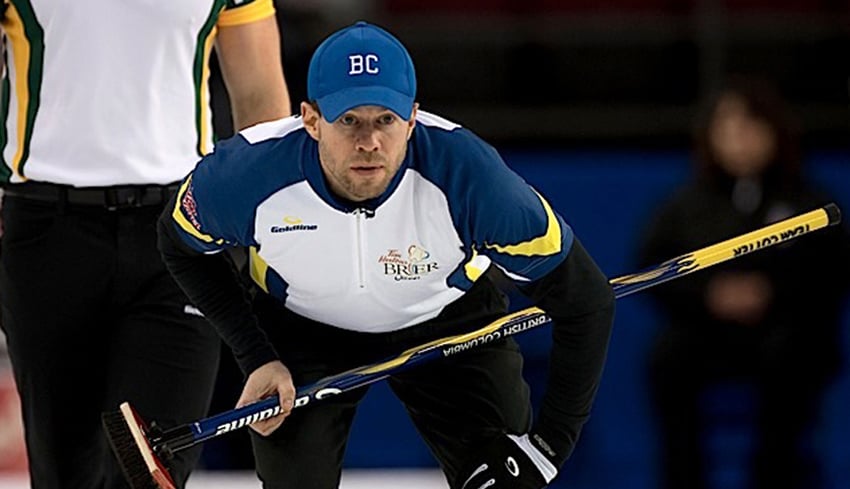 <who>Michael Burns/Curling Canada </who>Rick Sawatsky and his B.C. foursome gave up five in the fourth end en route to an 8-4 loss against Team Canada.