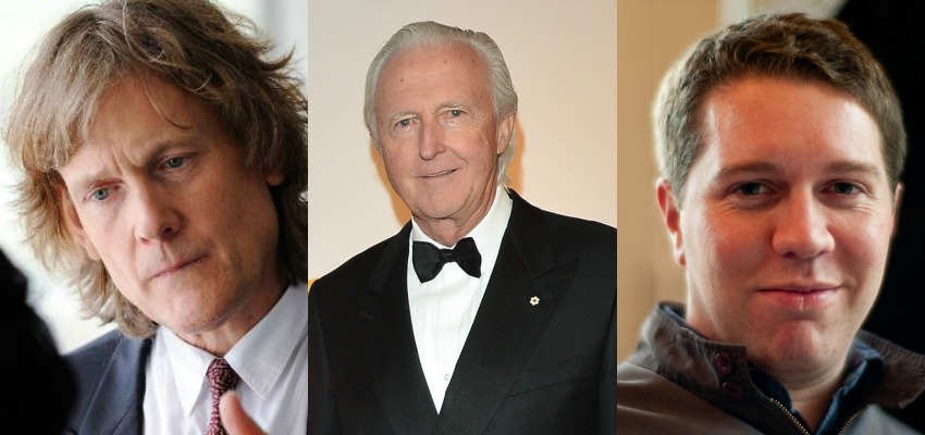 Photo Credit: Forbes and Wikipedia Commons. </who> Canada's top billionaires David Thompson, Galen Weston, and Garret Camp. 