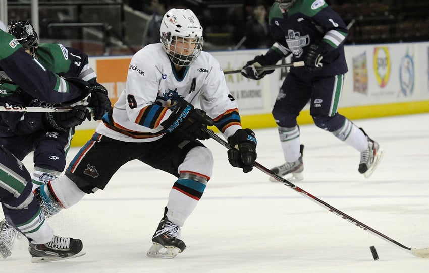 <who>Photo Credit: Lorne White/KelownaNow </who>Jost, a St. Albert, Alta. product, spent two years with the Pursuit of Excellence in Kelowna before joining the Okanagan Rockets.