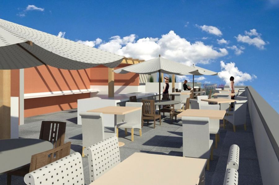 <who>Photo Credit: Four Points</who> Artist rendition of completed hotel rooftop deck
