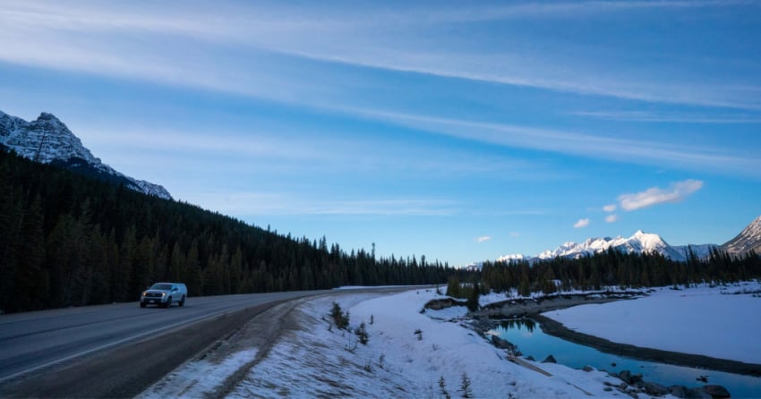 <who> Photo Credit: Parks Canada </who> Hwy 93S through the Kootenay National Park.
