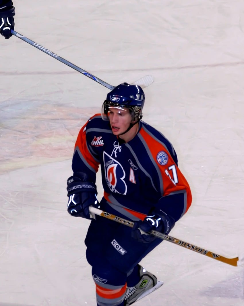 <who> Photo Credit: Kamloops Blazers </who> Ryan Bender was the captain in 2007 before a mid-season trade.