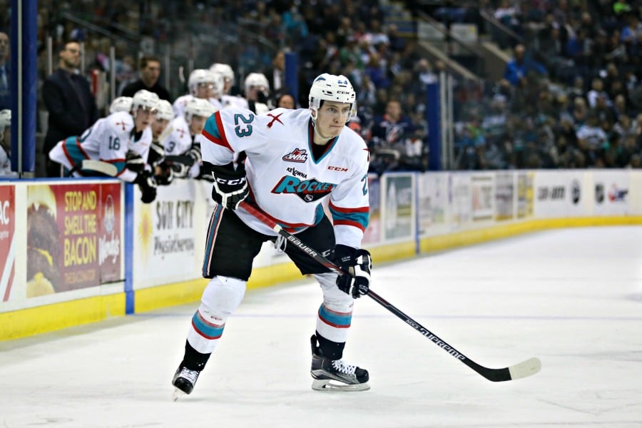 <who>Photo Credit: KelownaNow</who>Justin Kirkland had two goals in Wednesday's elimination game.