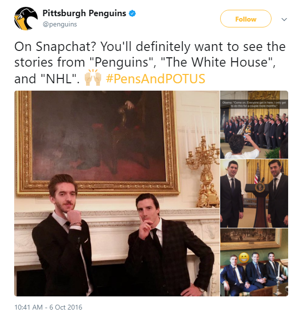 </who> This is taken from the Penguins Twitter account in 2016.