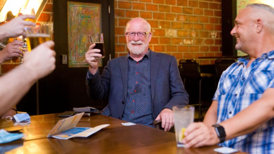 <who>Photo Credit: NowMedia/Gord Goble</who> Toasting election victory