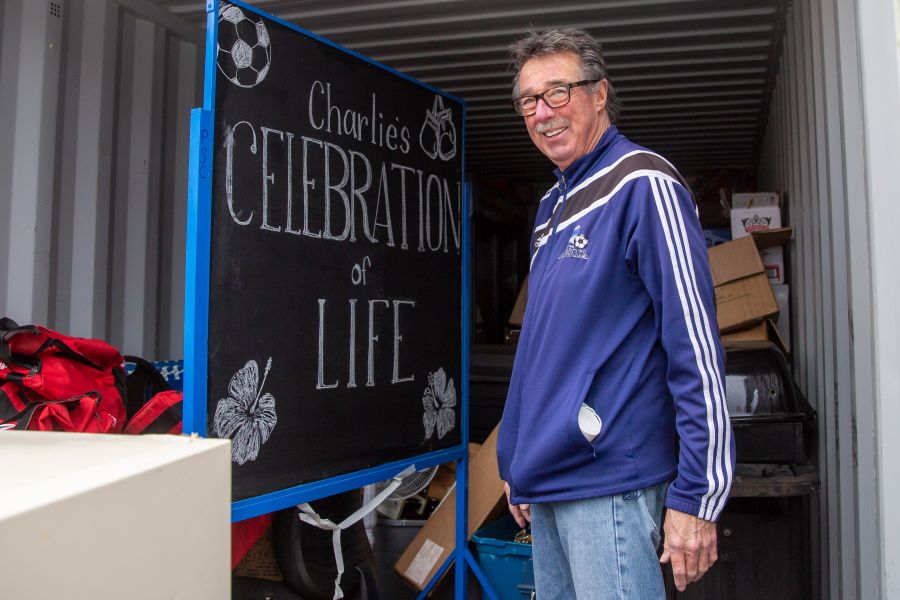 <who>Photo Credit: NowMedia/Gord Goble</who> Pat Conway in January, loading clubhouse items in a container