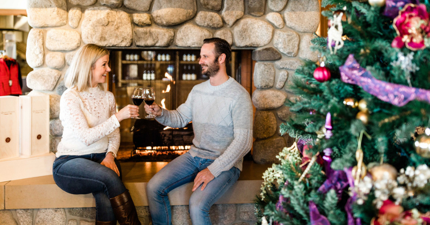 <who> Get cozy at Quail's Gate Winery this holiday season. Photo courtesy of Tourism Kelowna - Wines of British Columbia. </who>