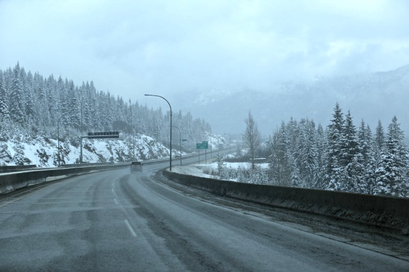 <who>Photo Credit: KelownaNow</who>A file photo of snow on the Coquihalla Highway.