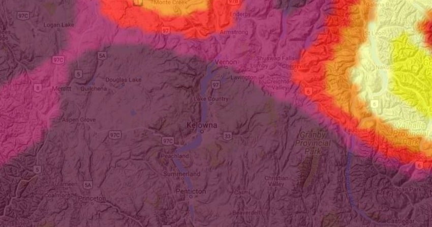 Smoke forecast for Tuesday evening, Sept. 5th.