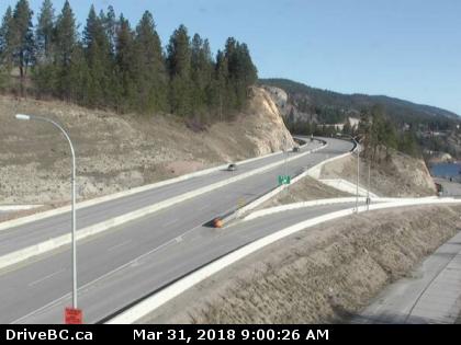 Highway 97 in Lake Country, by Wood Lake, looking north.