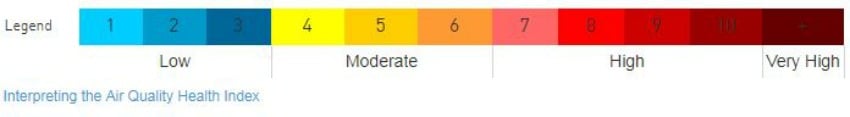 Prince George currently sits at level 5 on the Air Quality Health Index