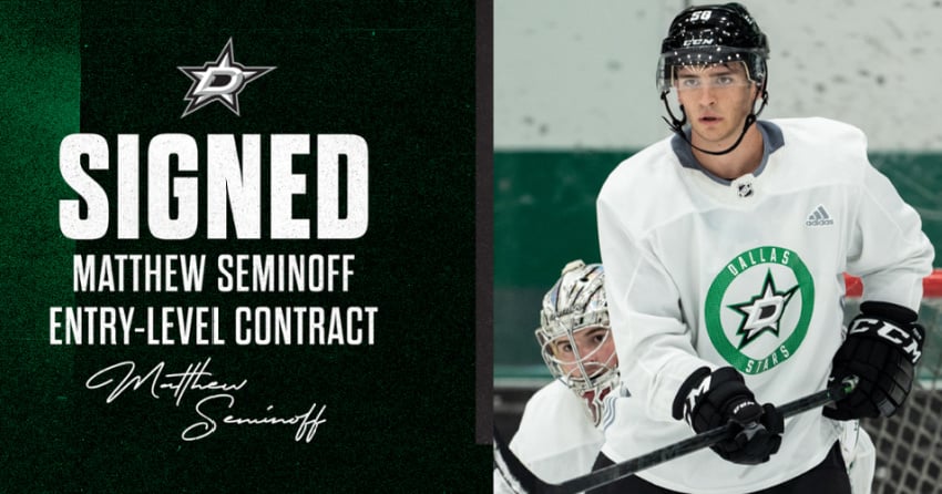 Matthew Seminoff inks entry-level contract with Dallas Stars