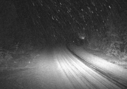 <who> Photo credit: Drive BC </who> Hwy 1 near Sicamous just after 5 am this morning.