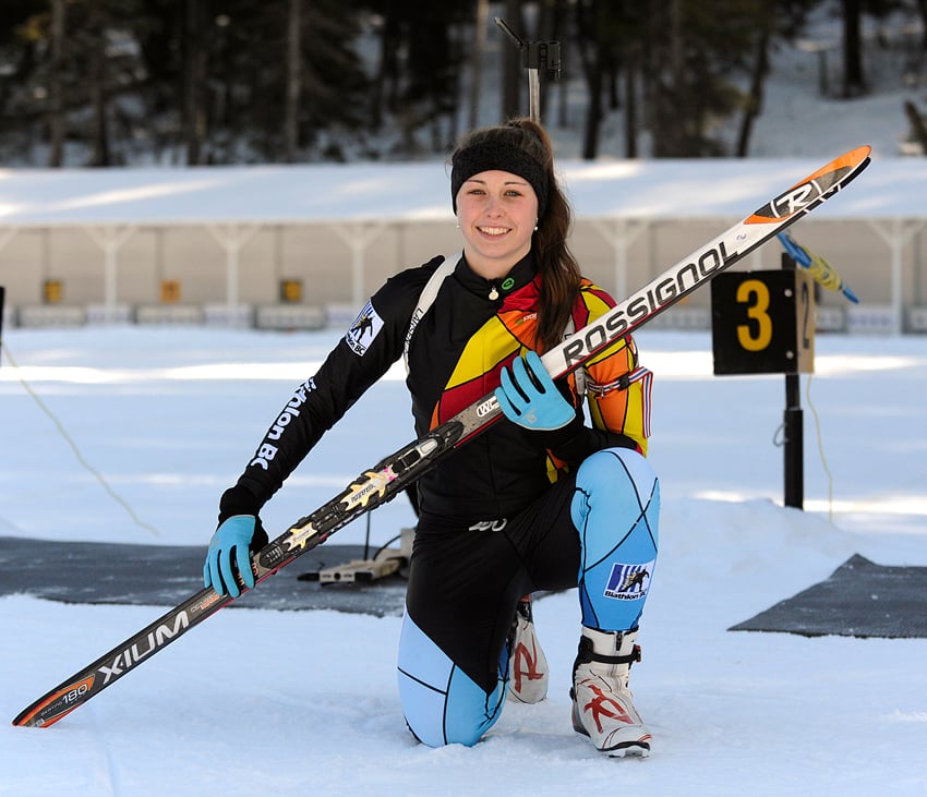 <who>Photo Credit: Lorne White/KelownaNow </who>Tekarra Banser competing for Canada at the Youth Olympics in Lillehammer.