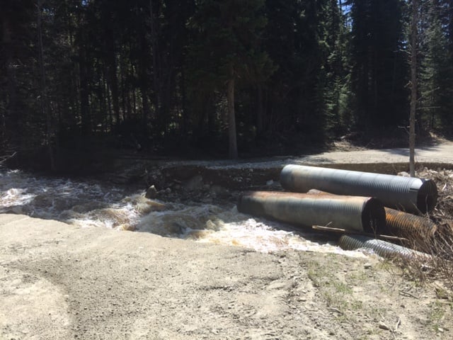 Photo credit: Jack Maddison - Chute Lake Road washed out 2 km past Chute Lake Lodge