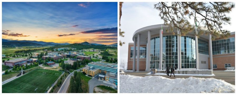 <who> Photo Credit: UBCO (L) and KelownaNow (R). </who> UBCO (L) and Thompson Rivers University (R). 