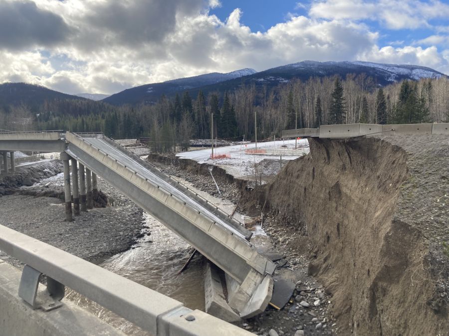 <who>Photo Credit: Government of BC</who>The damage to the Coquihalla Highway is extensive.