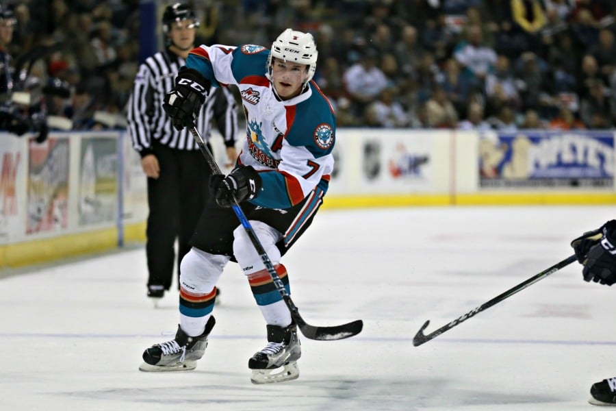 <who>Photo Credit: KelownaNow</who>Both Lucas Johansen and Calvin Thurkauf dropped the gloves on Friday, getting into it with Royals Vladimir Bobylev and Chaz Reddekopp.