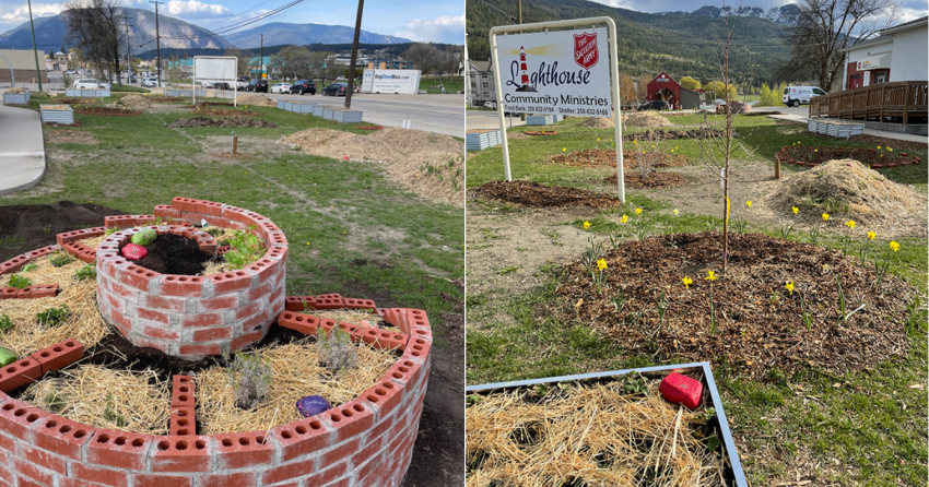 <who> Photo Credit: Lekker Land Design </who> The food forest was built on the empty lawn of Salmon Arm's Salvation Army.