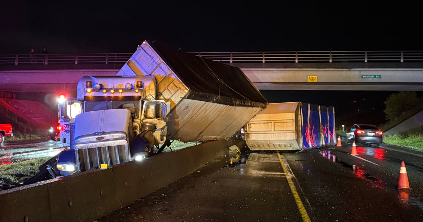 Semi driver detained for impaired driving after crash that closed BC Hwy 1