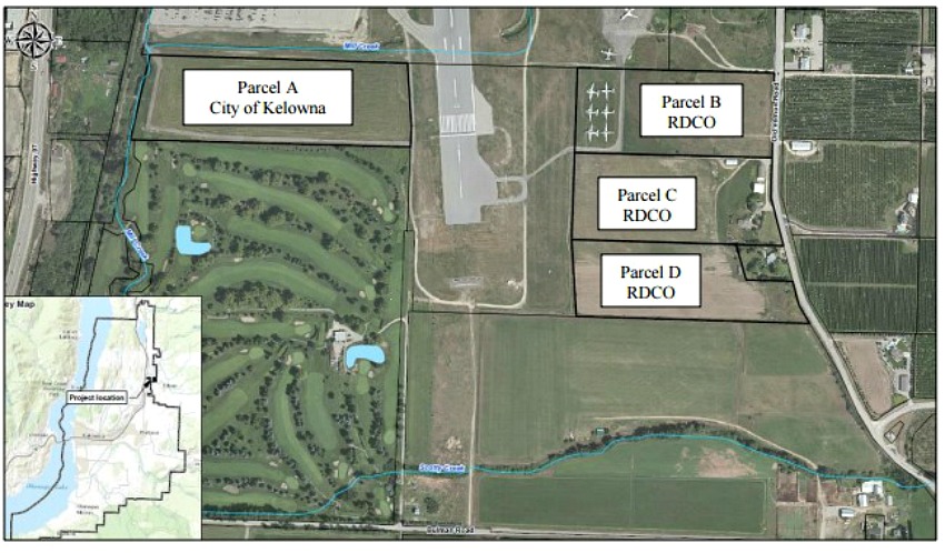 A map found in council minutes giving details on the parcels of land.