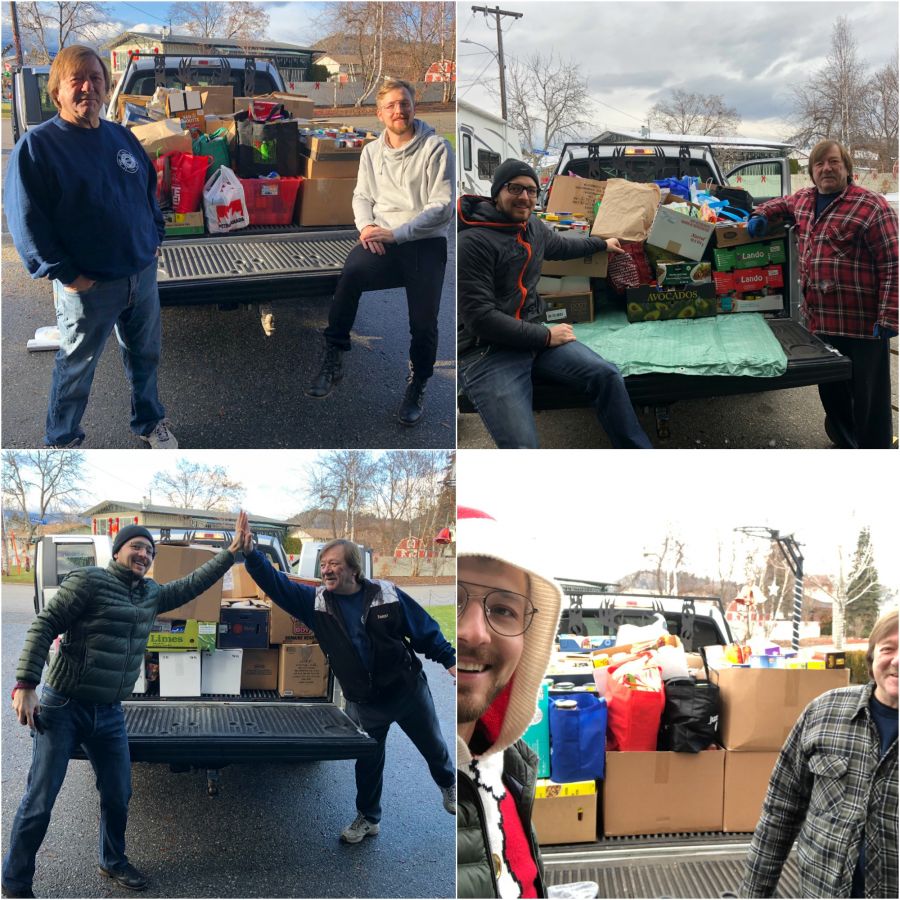 <who>Photo credit: Contributed<who>Damjan Madjar and John Sharhon welcome several truckloads of food donations to Candy Cane Lane.