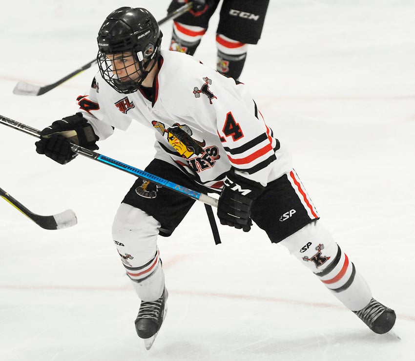 <who>Photo Credit: Lorne White/KelownaNow </who>Kayson Gallant scored twice and has four points in two games to start the season.