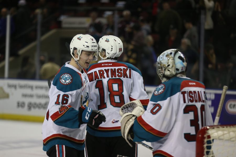 <who>Photo credit: KelownaNow</who>Kole Lind scored once and added 3 assists and was a plus 3. 