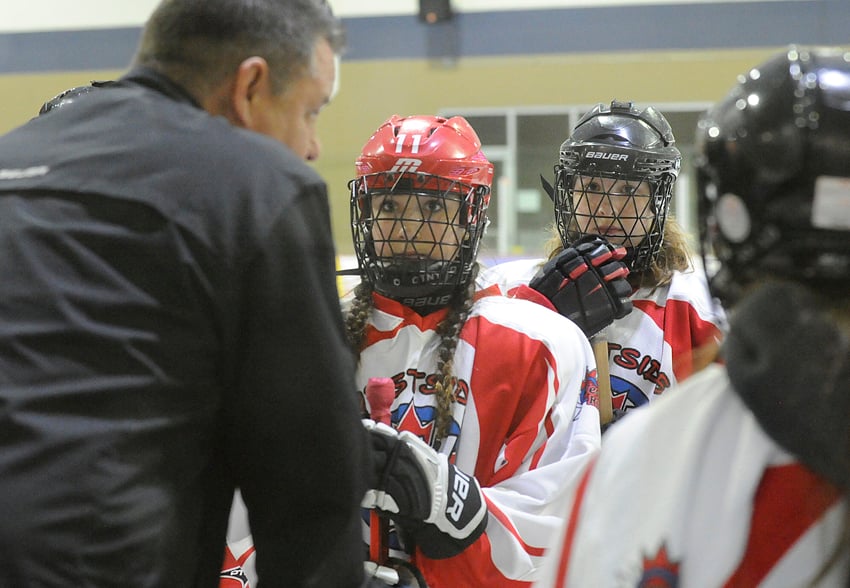 <who>Photo Credit: Lorne White/KelownaNow </who>Westside Edge coach Craig van Every provides words of wisdom late in the gold-medal game.