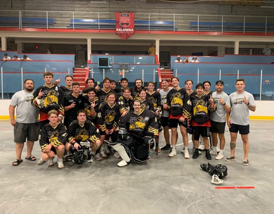 <who> Photo Credit: Kelowna Kodiaks </who> The Kodiaks went undefeated in their first ever tournament in the TOJLL, taking home the COVID Cup.