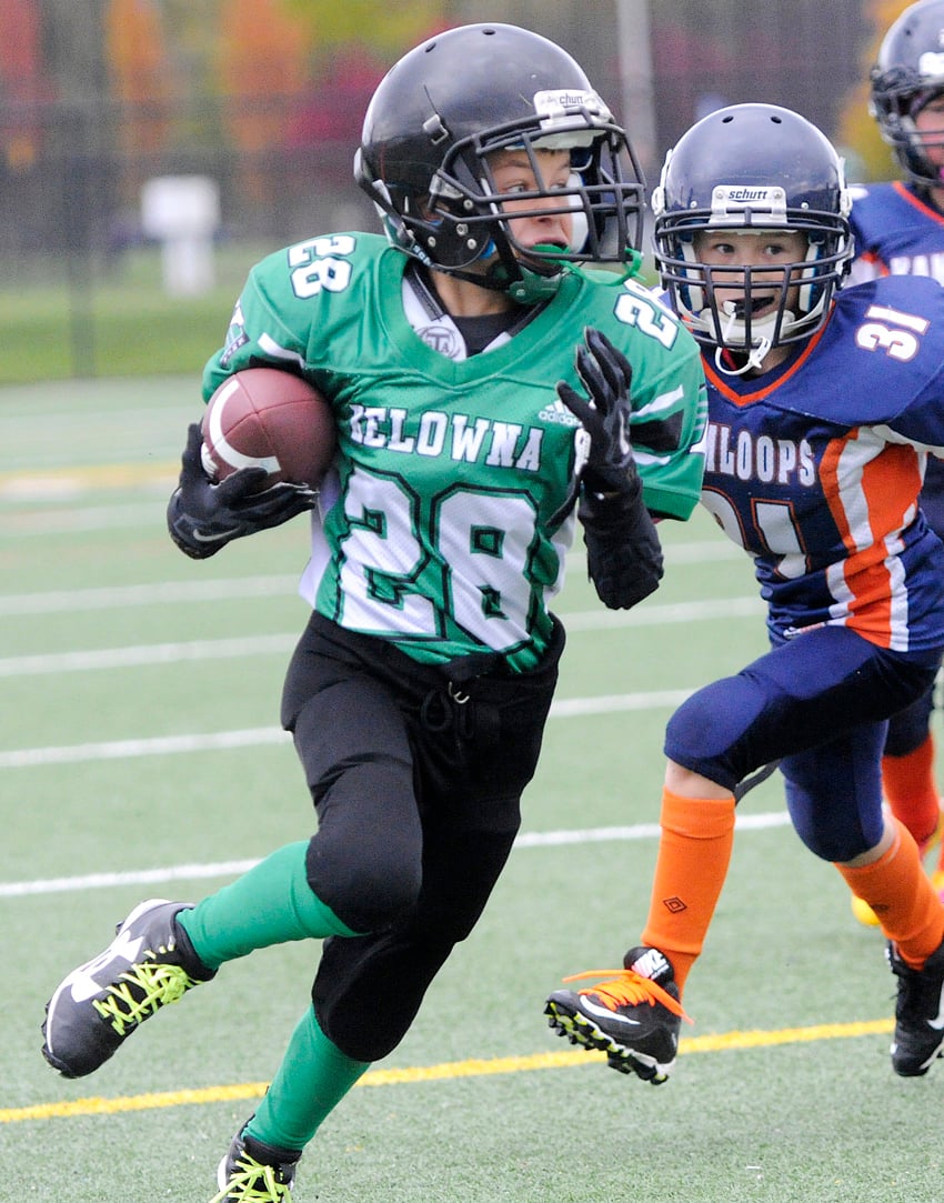 <who>Photo Credit: Lorne White/KelownaNow </who>Reid Thompson scored a pair of touchdowns for the B.C.-champion Riders.