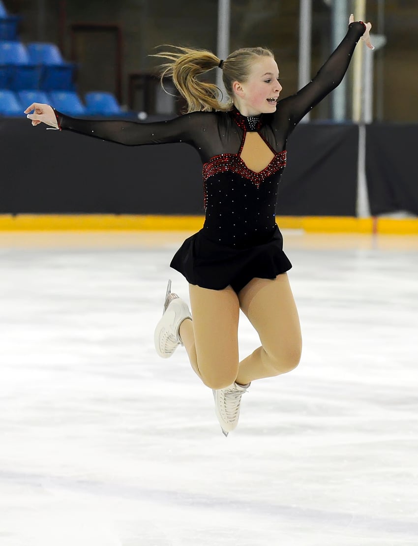 <who>Photo Credit: Kevin Davies/AAA Photography </who>Mt. Boucherie Skating Club's Makenna Jensen skated to first place in the Gold Creative event on the weekend in West Kelowna.