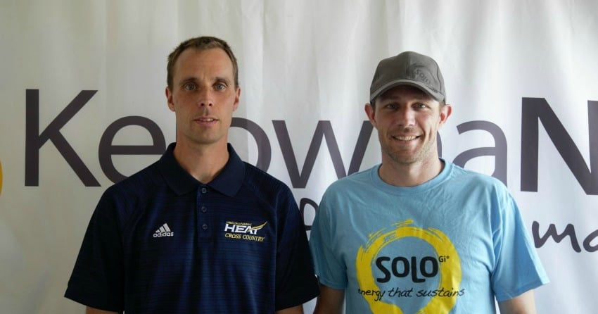 <who> Photo Credit: KelownaNow </who> Left to Right: New coach, John Machuga and Former coach, Colin Wallace.