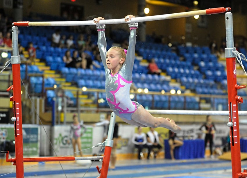 <who>Photo Credit: Lorne White/KelownaNow </who>The OGC's Amanda Jaggard led the field of Aspire 2 competitors with the help of gold medals on the beer and floor.