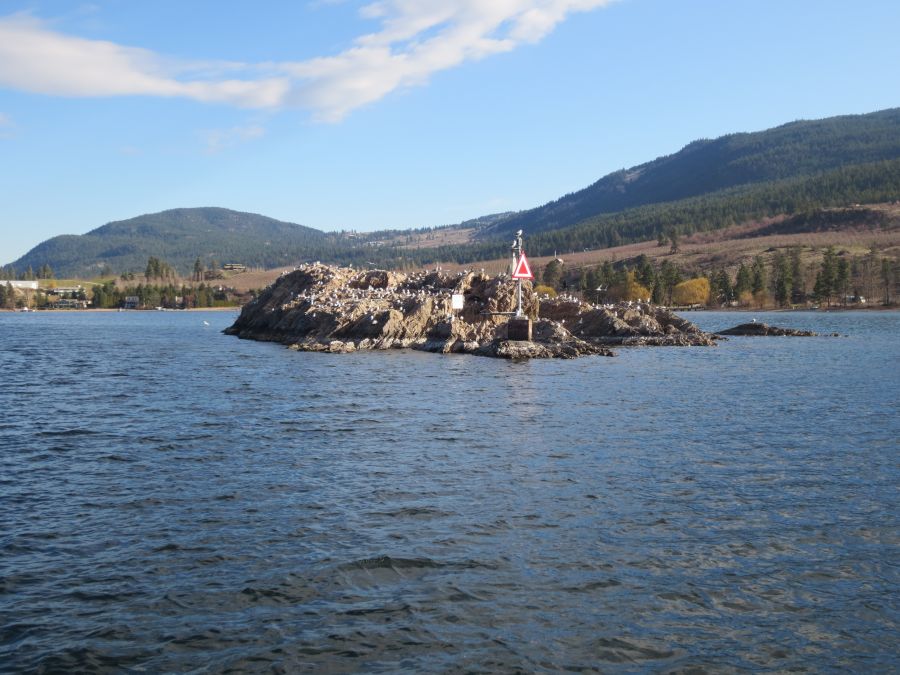 <who> Photo Credit: Wikipedia </who> Grant Island has the deepest location in the entire lake. 