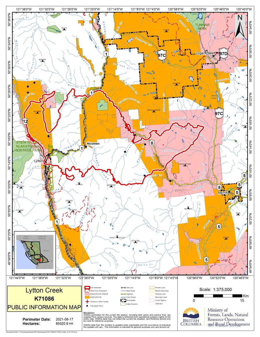 </who>Photo credit: BCWS | Latest public information map Aug. 17