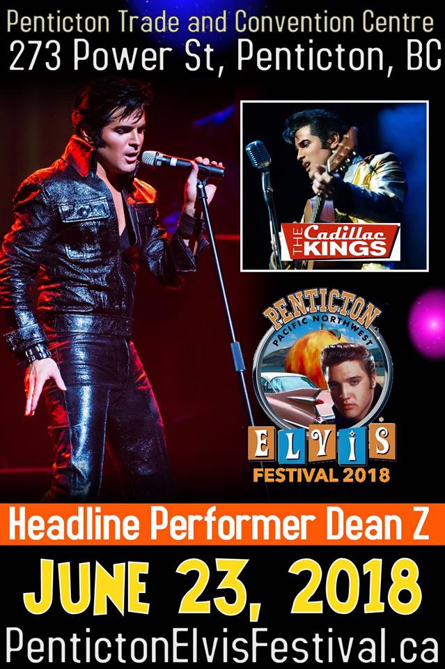 <who>Photo Credit: Facebook Penticton Elvis Festival Society </who>Renowned Elvis tribute artist Dean Z will be one of the headliners at this year's Saturday evening Elvis tribute concert, set for Saturday, June 24 at the Penticton Trade & Convention Centre.