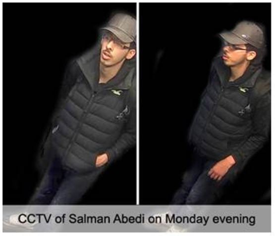 <who> Photo Credit: Greater Manchester Police </who> CCTV images of Salman Abedi