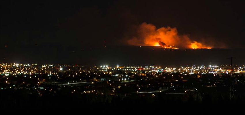 The view of Fort St. John Monday night.